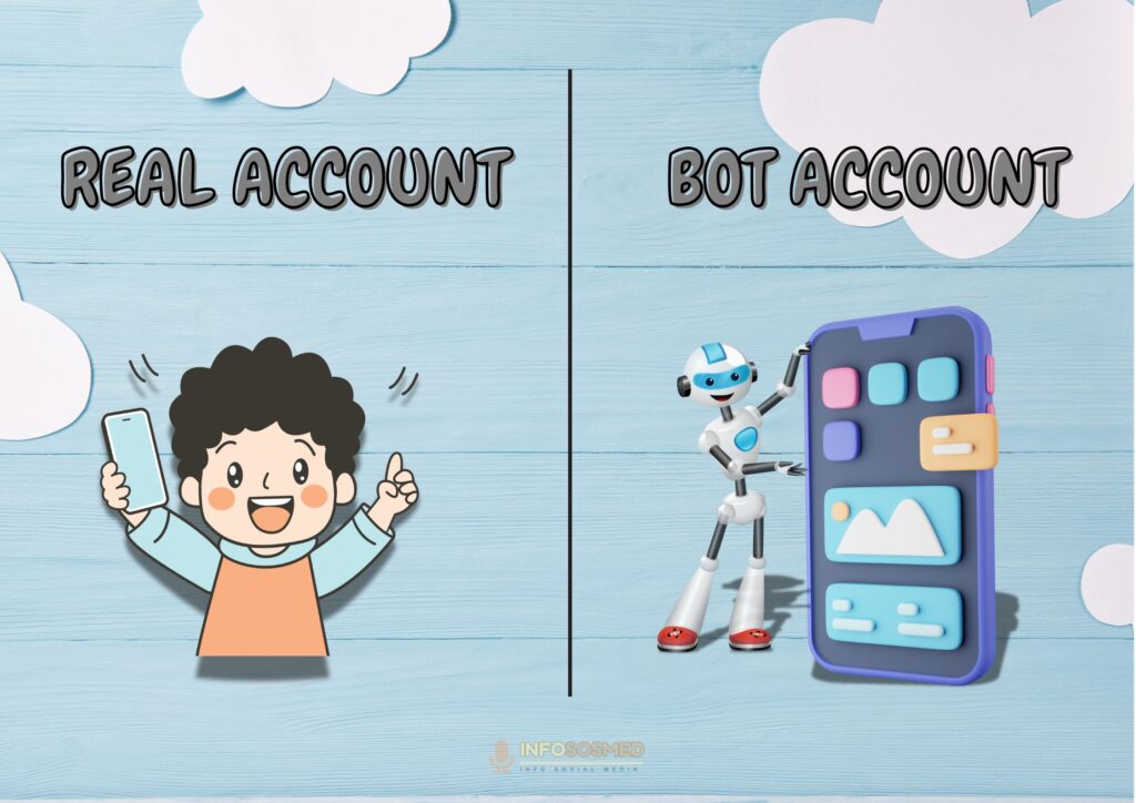 ilustrasi gambaran mengenai real account dan bot account